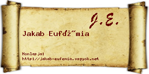 Jakab Eufémia névjegykártya
